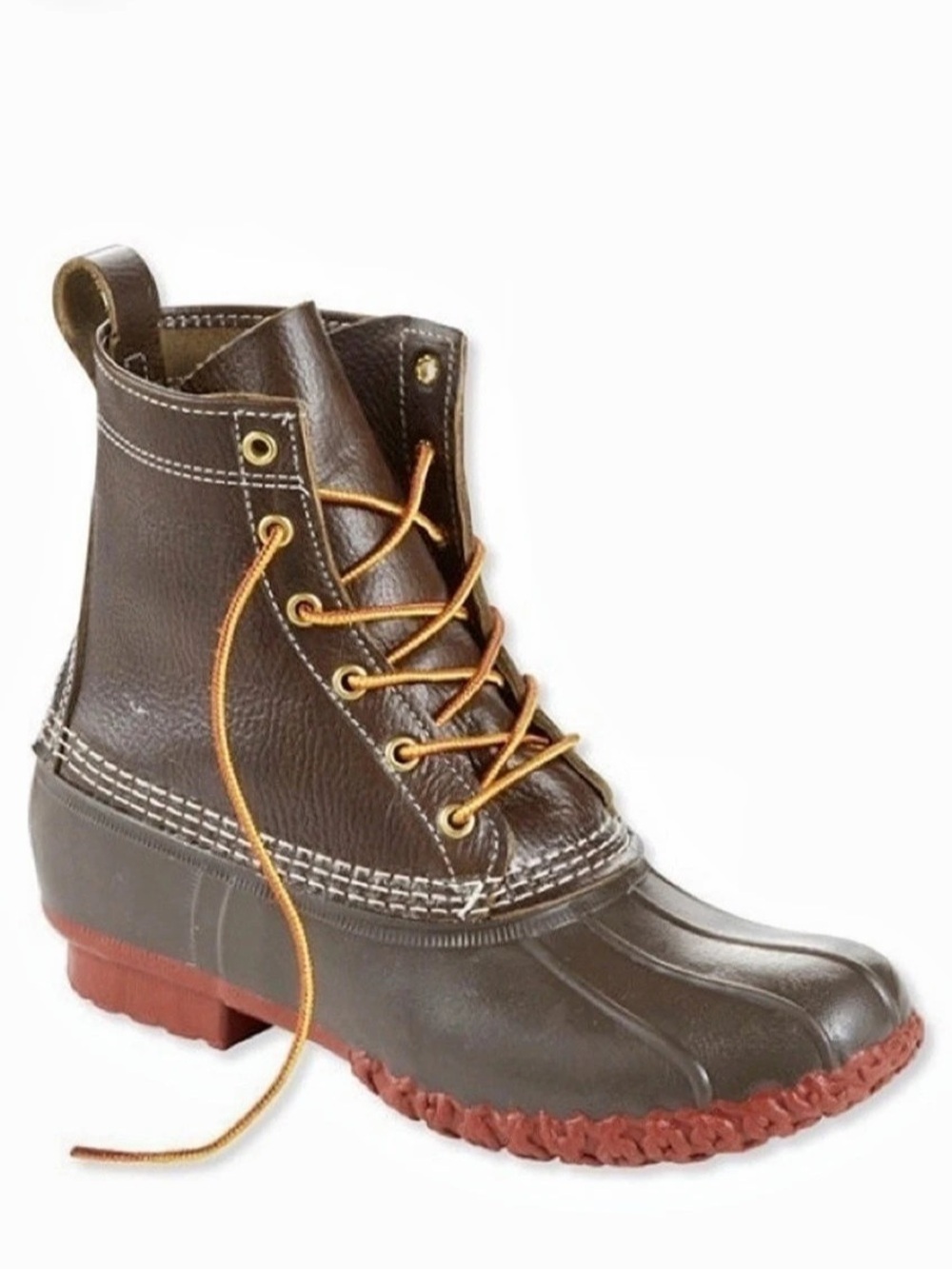 L.L.Bean Boots Brown & Red/Orange Duck Boots